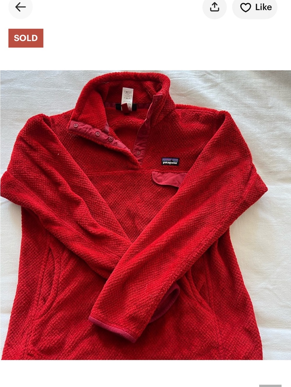 Patagonia Re-Tool Snap-T fleece pullover Jacket Red Sz M EUC